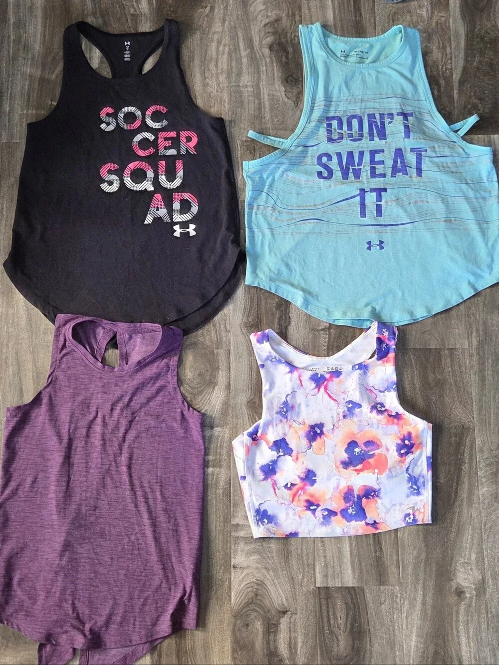 Under Armour Black, Teal, Purple & Floral Women's Tank Top Set - Picture 12 of 12
